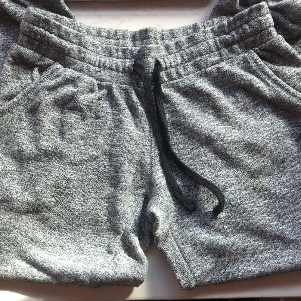 Vintage Garage Heather Gray Athletic Sweatpants with Black Drawstring